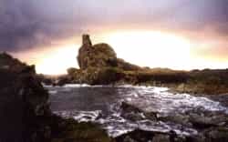Dunyvaig Castle by  sunset